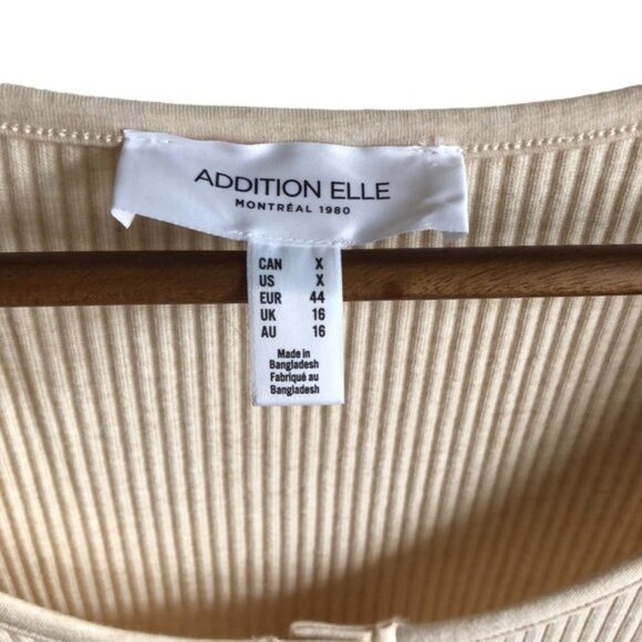 Addition Elle Henley Top Size 0X Oatmeal Ribbed - Picture 5 of 8